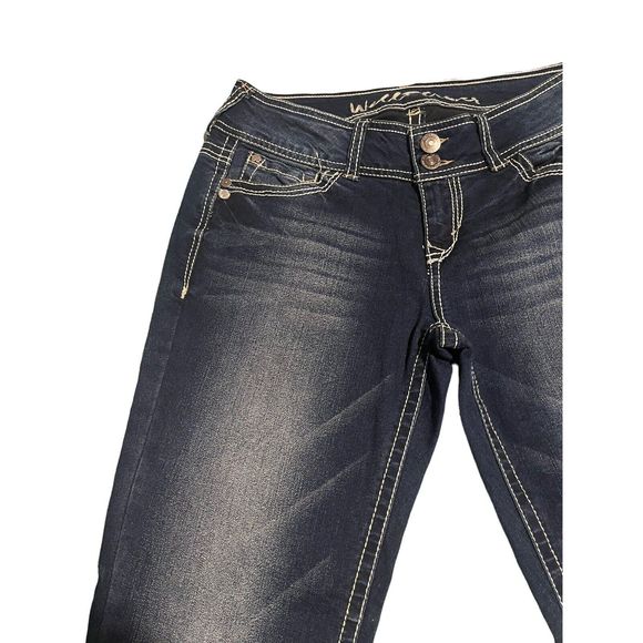 (SOLD)Women's WallFlower Skinny Straight Embroidered Stretch Denim Jeans Size 5 - Picture 3 of 10